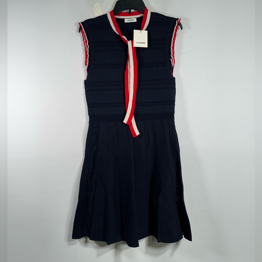 Women's Sandra Fidelia Sleeveless Fit & Flare Knit Dress, Size 40 - Blue